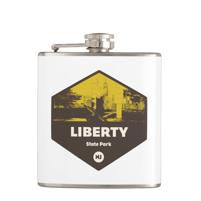 Liberty State Park New Jersey Hip Flask (Front)