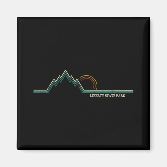 Liberty State Park New Jersey Mountain Retro  Magnet (Front)