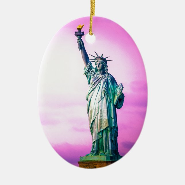 Liberty Statue New York Ceramic Ornament (Front)
