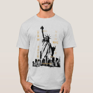 Liberty Statue New York Nyc Mens Ash Grey T-Shirt