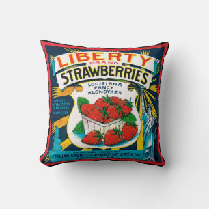 Liberty Strawberries Throw Pillow