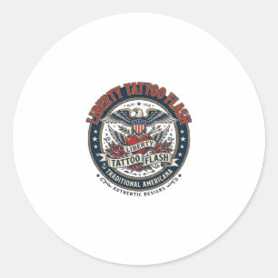 Liberty Tattoo Flash Patriotic Patriotic Tattoo Fl Classic Round Sticker