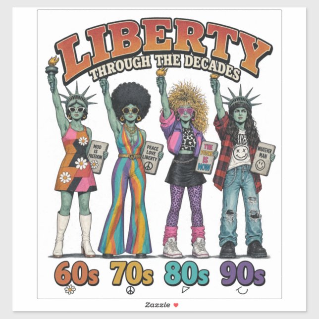 Liberty Through the Decades Retro Sticker (Sheet)