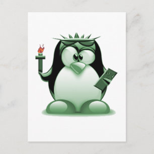 Liberty Tux (Linux Tux) Postcard