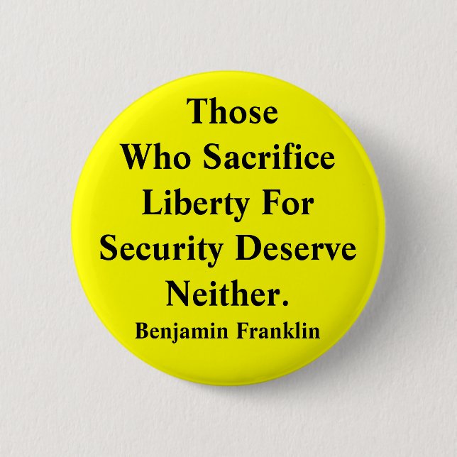 Liberty vs Security 2 Inch Round Button (Front)