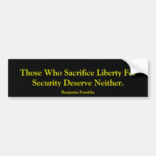 Liberty vs Security Bumper Sticker