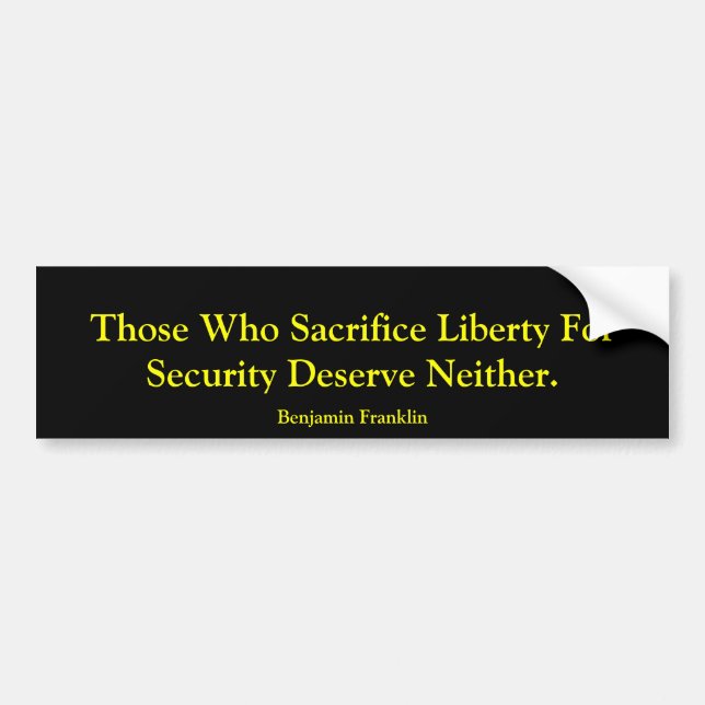 Liberty vs Security Bumper Sticker (Front)