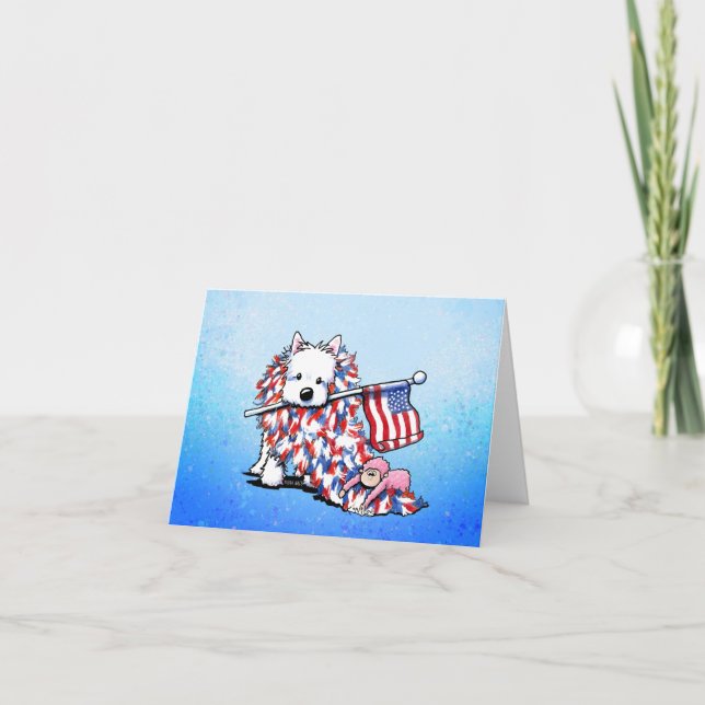 Liberty Westie Portrait Note Card (Front)