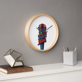 Liberty's Torch Burns Bright  Clock