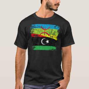 Libiyan Roots Half Amazigh Flag Proud Libiyans Peo T-Shirt
