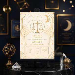 Libra 30th Birthday Invitation Elegant Celestial