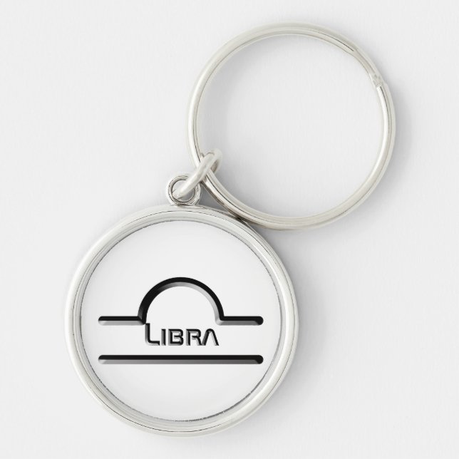 Libra, Abstract Design of the Zodiac Sign Keychain (Front)
