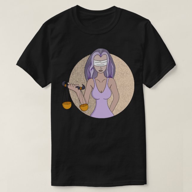 Libra and the Lady of Justice T-Shirt (Design Front)