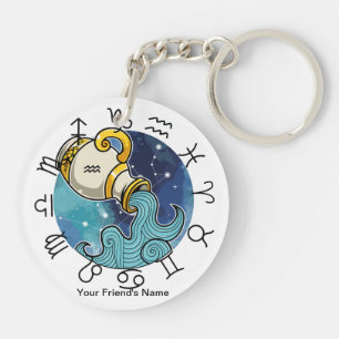 Libra - Aquarius Zodiac Acrylic Keychain 