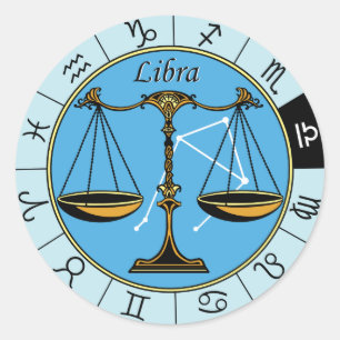 libra astrological zodiac sign classic round sticker