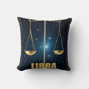 Libra astrology sign throw pillow