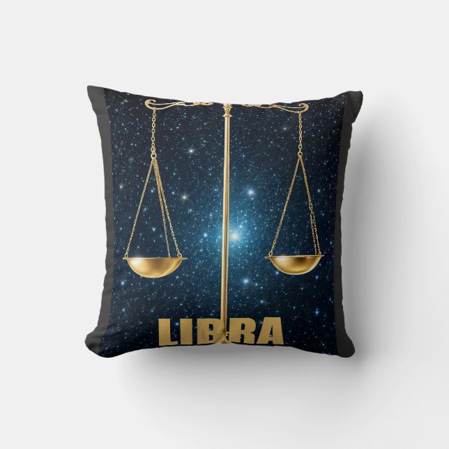 Libra astrology sign throw pillow (Front)