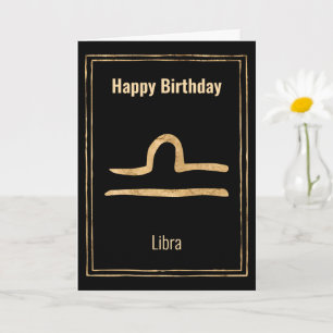 Libra astrology star sign zodiac Happy Birthday Card