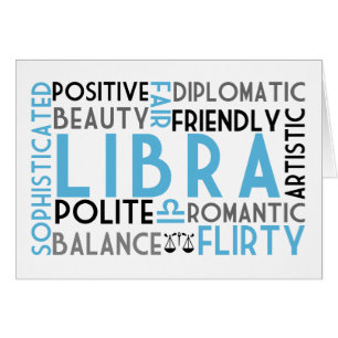 Libra Astrology Word Collage Card