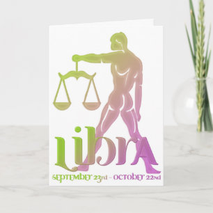 Libra Astrology Zodiac Birthday Card design 1