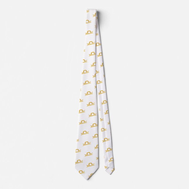 Libra, Balance Golden Zodiac Sign Tie (Front)