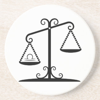 libra balance scales zodiac astrology horoscope coaster