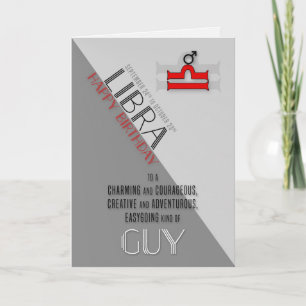 Libra Birthday for Him September 24 to October 23 Card
