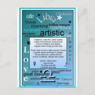 LIBRA BIRTHDAY POSTCARD