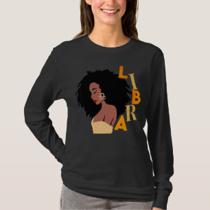 Libra Birthday Women Melanin Zodiac Born September T-Shirt