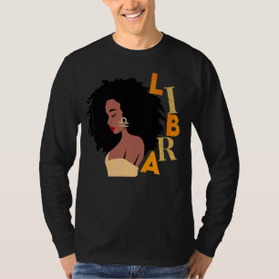 Libra Birthday Women Melanin Zodiac Born September T-Shirt