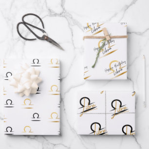 Libra Birthday Wrapping Paper Sheet