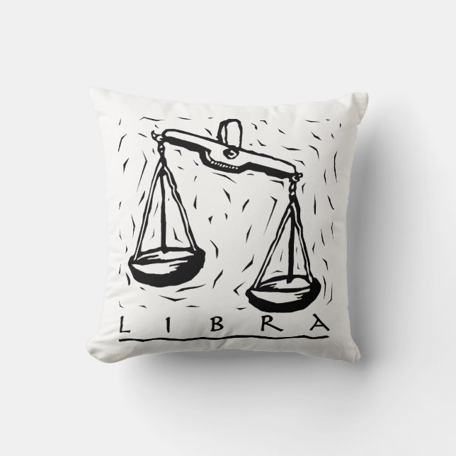 Libra Birthday Year Astrological Zodiac Sign Throw Pillow (Front)
