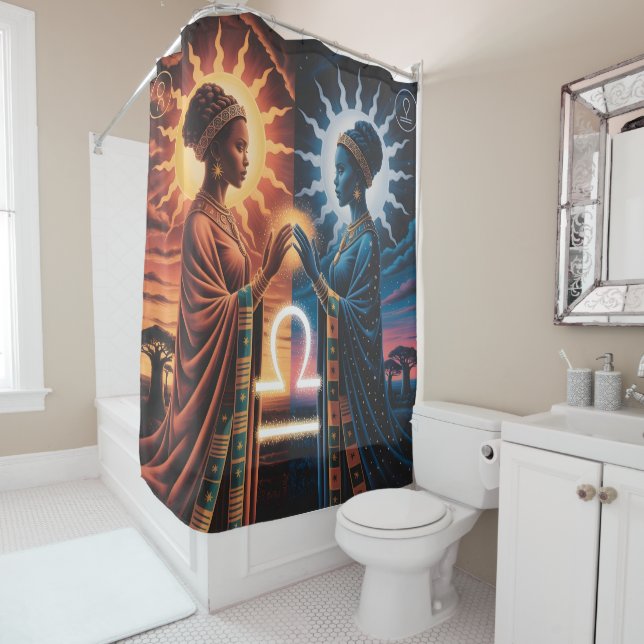 Libra Celestial Sisters Shower Curtain (In Situ)