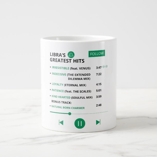 Libra Chanson Playlist Spécialité Mug (Devant)