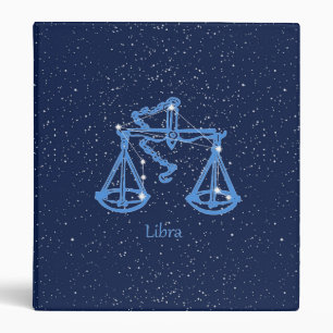 Libra Constellation and Zodiac Sign with Stars 3 R Binder
