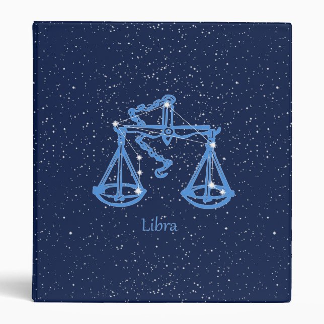 Libra Constellation and Zodiac Sign with Stars 3 R Binder (Front)
