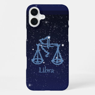 Libra Constellation and Zodiac Sign with Stars iPhone 16 Plus Case