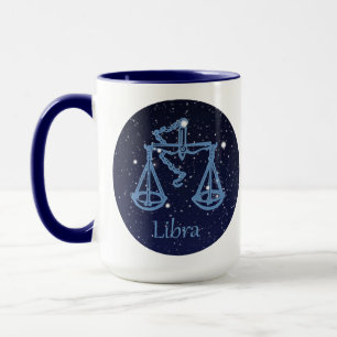 Libra Constellation and Zodiac Sign with Stars Mug
