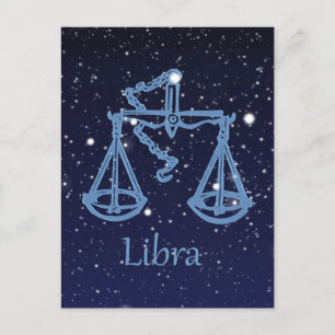 Libra Constellation and Zodiac Sign with Stars Postcard