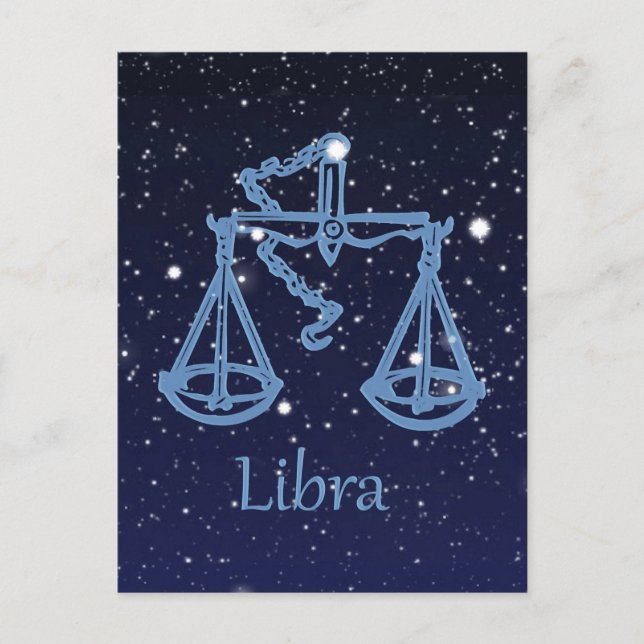 Libra Constellation and Zodiac Sign with Stars Postcard (Front)