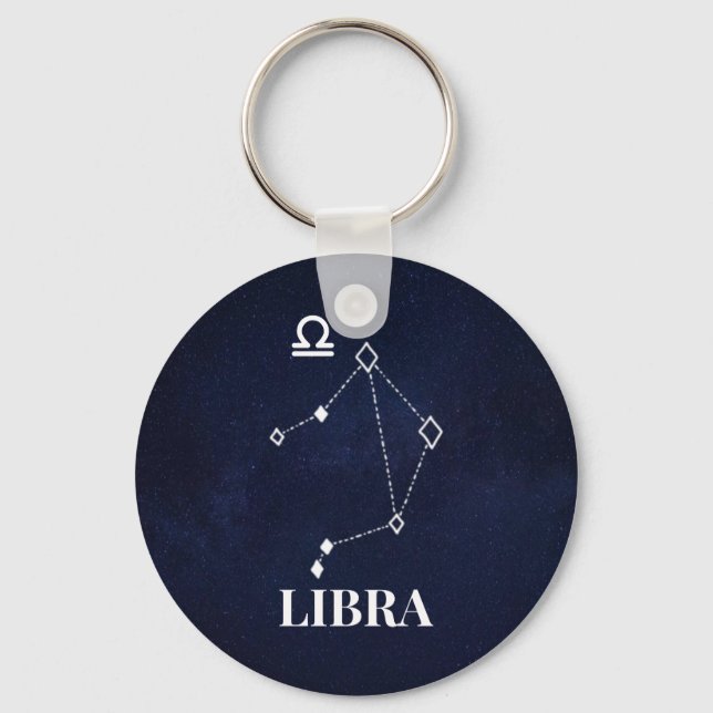 Libra Constellation Button Keychain (Front)