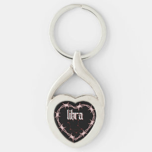 Libra Constellation Gothic Aesthetic Barbed Wire Keychain