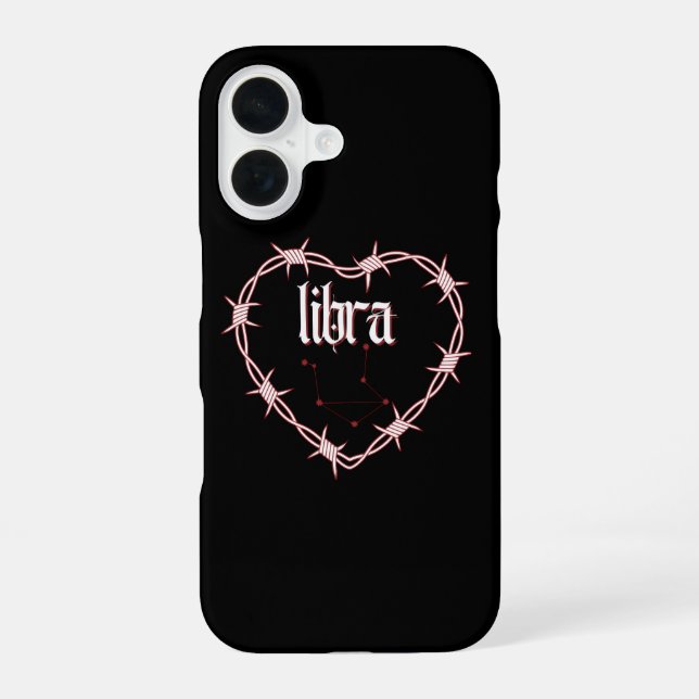 Libra Constellation Gothic Dark Edgy Birthday iPhone 16 Case (Back)