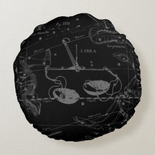 Libra Constellation Hevelius circa 1690 Round Pillow