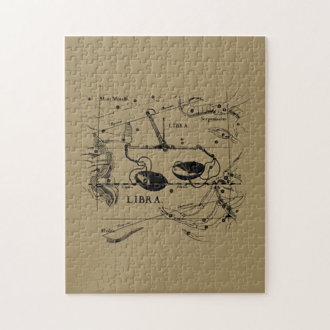 Libra Constellation Map Hevelius 1690 Decor Jigsaw Puzzle (Vertical)