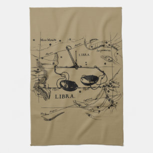 Libra Constellation Map Hevelius 1690 Decor Kitchen Towel