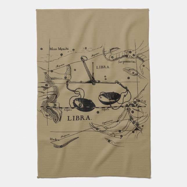Libra Constellation Map Hevelius 1690 Decor Kitchen Towel (Vertical)