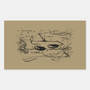 Libra Constellation Map Hevelius 1690 Decor Sticker