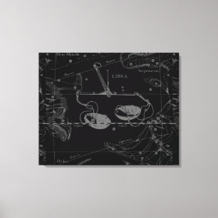 Libra Constellation Map Hevelius 1690 Sept Oct Canvas Print