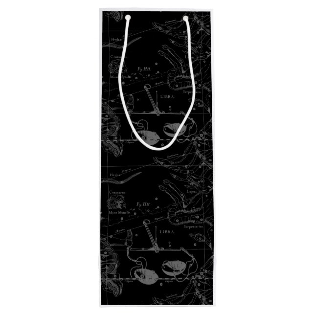 Libra Constellation Map Hevelius 1690 Sept Oct Wine Gift Bag (Back)